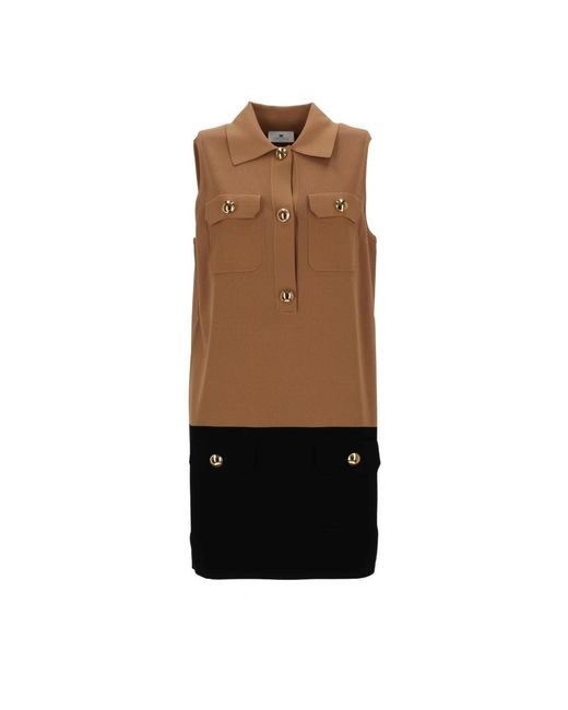 Elisabetta Franchi Brown Short Dresses