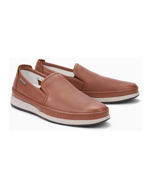 Mephisto Bruin Leren Instapper Voor in het Pink voor heren