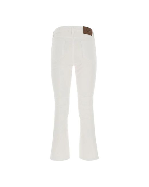 Fay White Cropped Trousers