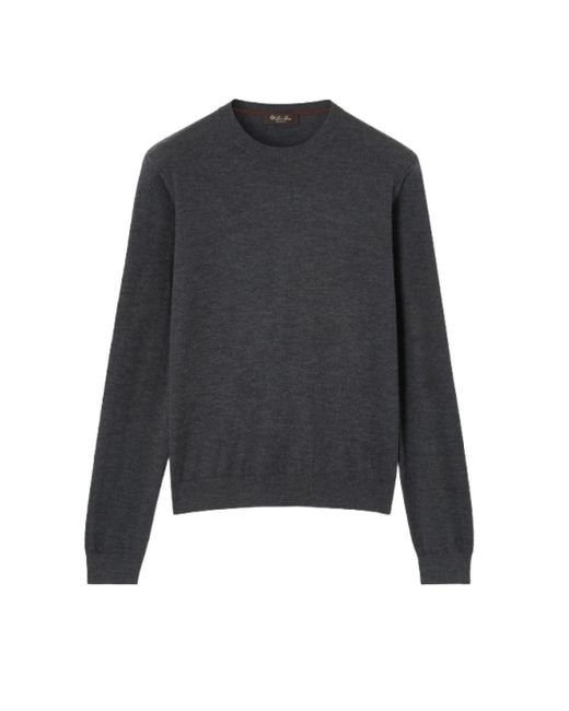 Loro Piana Gray Round-Neck Knitwear for men