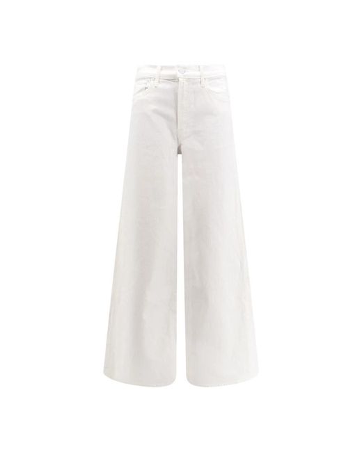 Mother White Wide Trousers