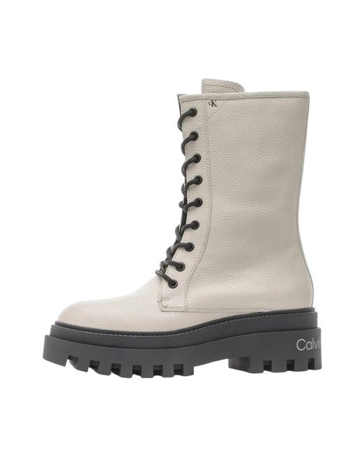 Calvin Klein Black Lace-Up Boots