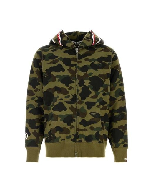 A Bathing Ape Green Zip-Throughs for men