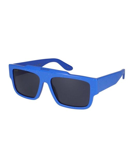 Gucci Blue Gg1460S Linea Lettering Sunglasses for men