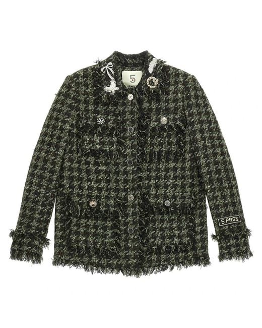 5 PROGRESS Green Tweed Jackets