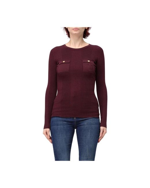 Round-Neck Knitwear di Elisabetta Franchi in Red