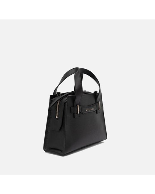 Orciani Black Stilvolle lederhandtasche