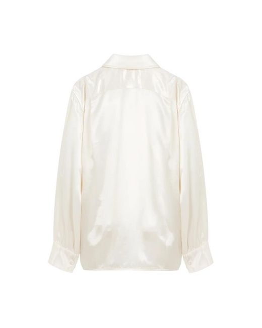 Jil Sander Overhemden ,Satijn Viscose Blouse in het White