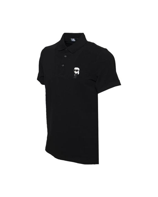 Karl Lagerfeld Black Polo Shirts for men