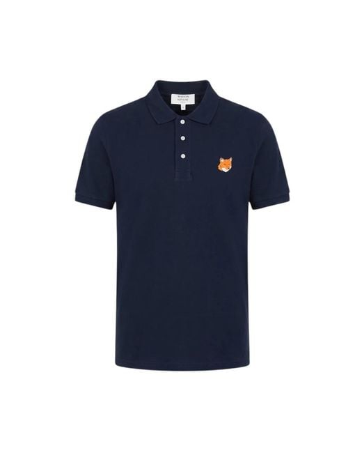 Maison Kitsuné Blue Polo Shirts for men
