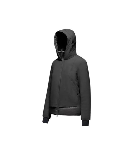Bomboogie Jassen ,Zwart ,Polyester Korte Bi-Materiaal Jas Met Capuchon in het Black
