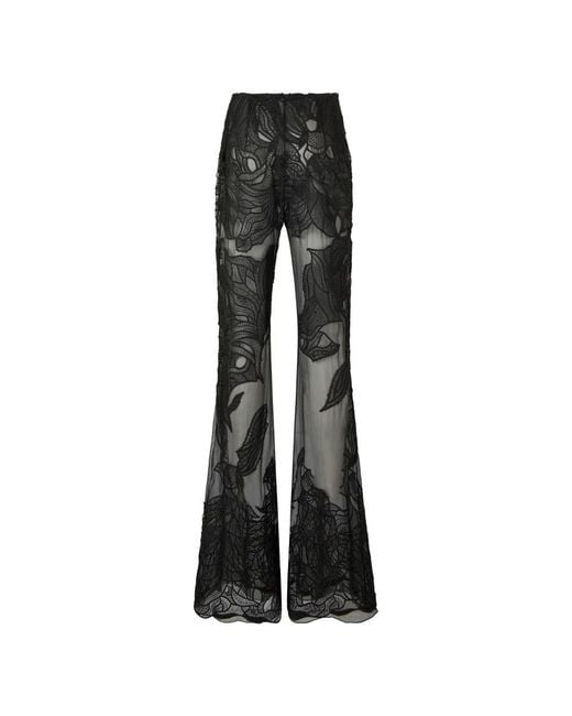 Alberta Ferretti Black Wide Trousers
