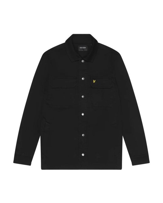 Overshirt in velluto a coste di Lyle & Scott in Black da Uomo