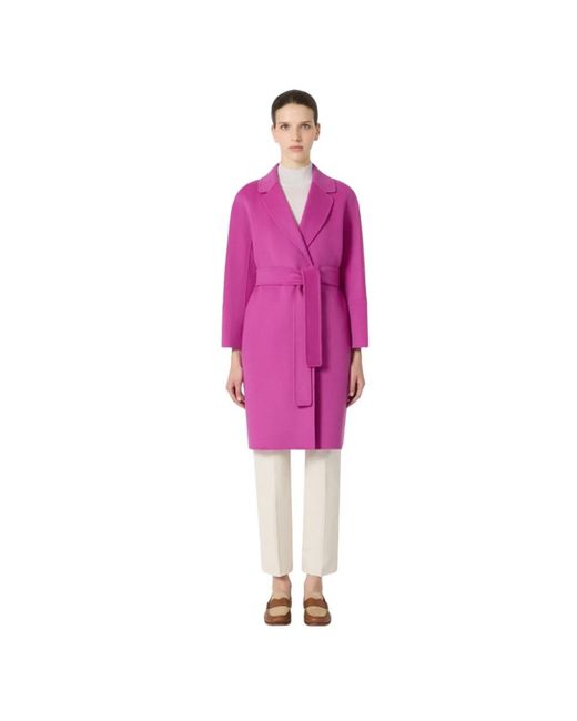 Max Mara Purple Belted Coats