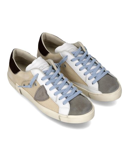 Philippe Model Schoenen ,Katoen Prsx Tennis in het White voor heren