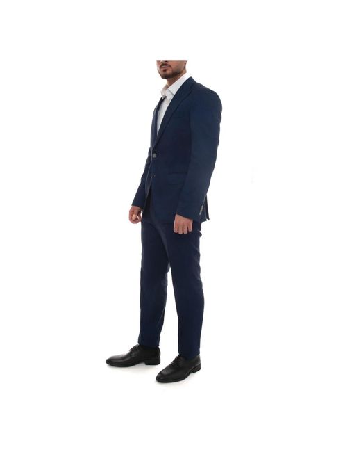 HUGO Kostuums ,Blauw ,Linnen Linnen Jurk Met Slubtextuur En Revers in het Blue voor heren