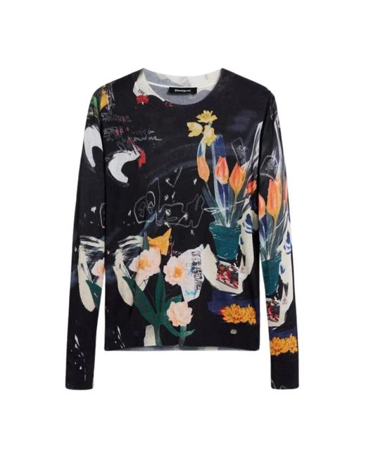 Desigual Black Round-Neck Knitwear