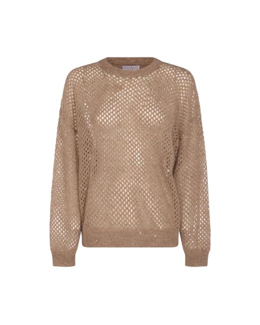 Brunello Cucinelli Round-Neck Knitwear in het Brown