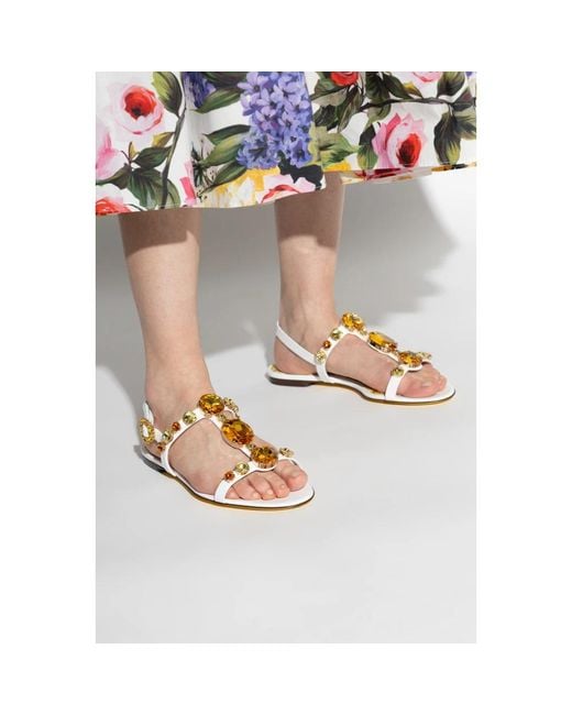 Dolce & Gabbana Natural Flat Sandals