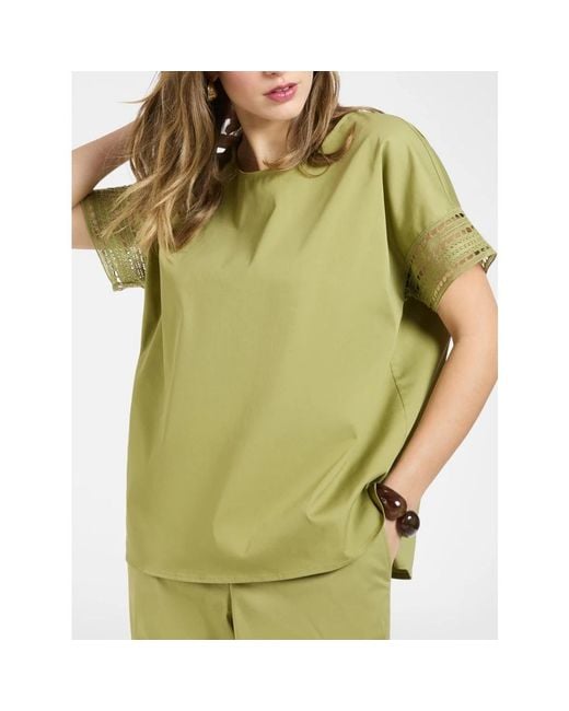 Elena Miro Green Blouses