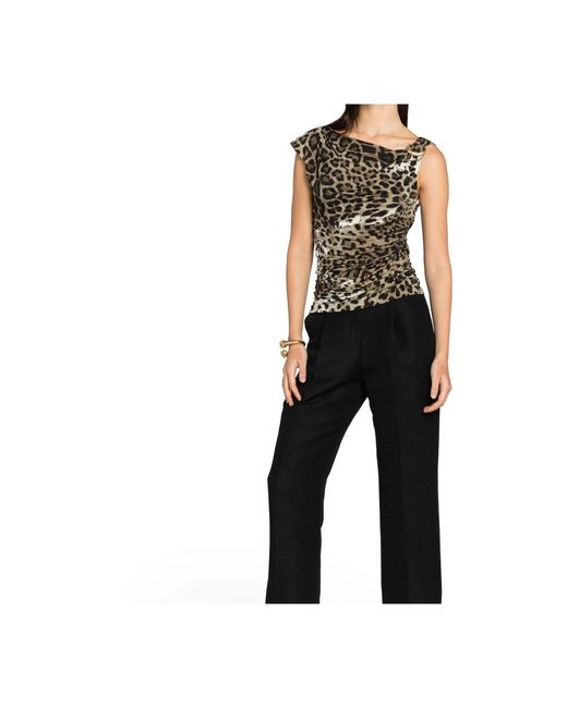 Roberto Cavalli Black Straight Trousers