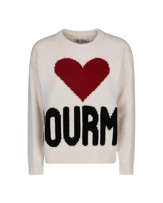 Mc2 Saint Barth Red Round-Neck Knitwear