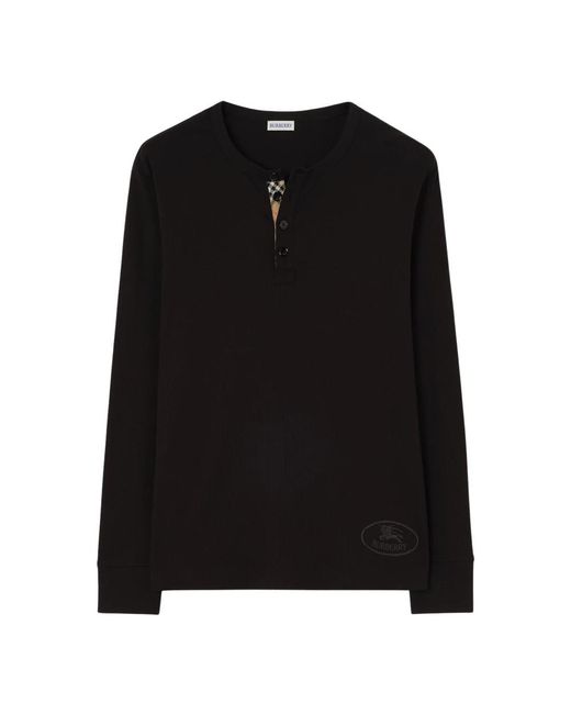 Burberry Black Long Sleeve T-Shirts for men