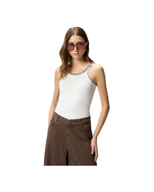 Pinko White Sleeveless Tops