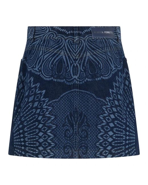 Alberta Ferretti Blue Denim Skirts