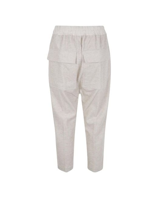 Rick Owens Gray Cropped Trousers