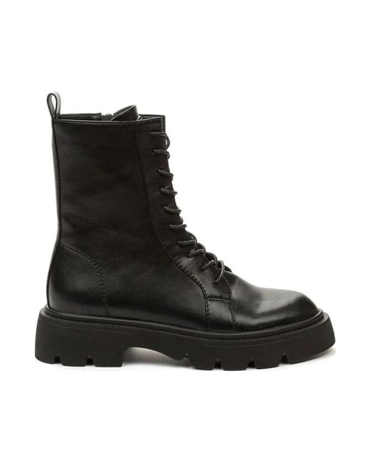 Betsy Black Lace-Up Boots
