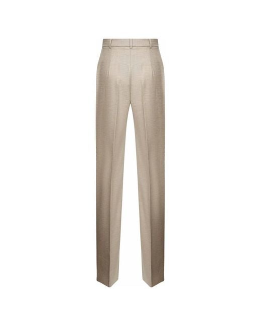 Max Mara Wollen Broek Met Persplooien in het Natural