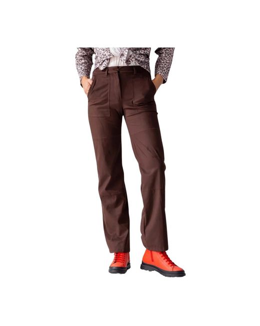 Beatrice B. Red Straight Trousers