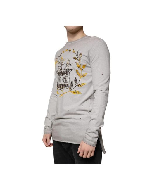 Dolce & Gabbana Gray Long Sleeve T-Shirts for men