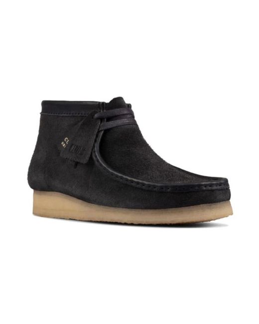 Clarks Black Lace-Up Boots for men