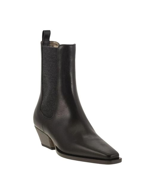 Brunello Cucinelli Black Cowboy Boots