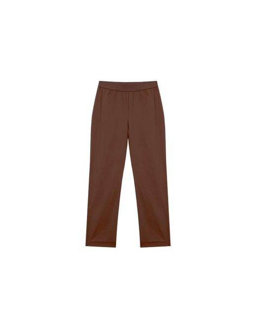 Alpha Studio Brown Straight Trousers