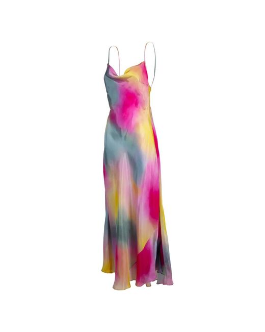 MSGM Kleedjes ,Veelkleurig Tye Dye Lange Jurk in het Pink