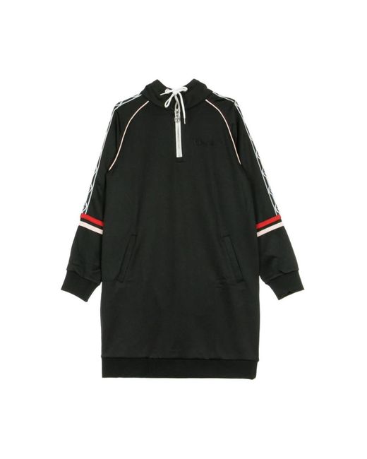 Sergio Tacchini Kleedjes ,Zwart ,Daisy Track Jurk Zwart/Roze Room in het Black