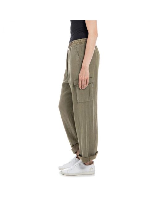 Replay Green Wide Trousers