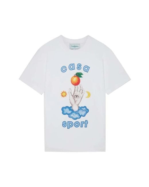Camiseta de algodón orgánico con estampado talisman Casablancabrand de color White