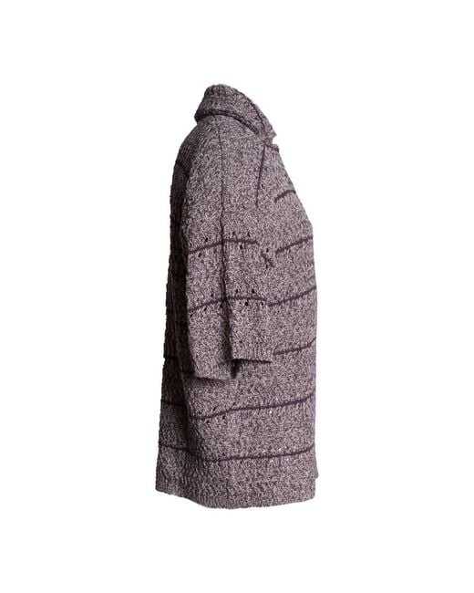 Roberto Collina Purple V-Neck Knitwear for men