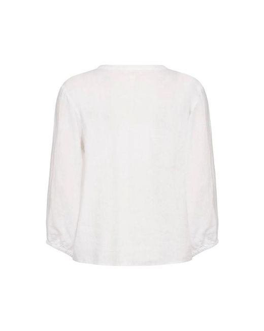 Part Two Overhemden ,Wit ,Linnen Linnen Blouse Helderwit in het White