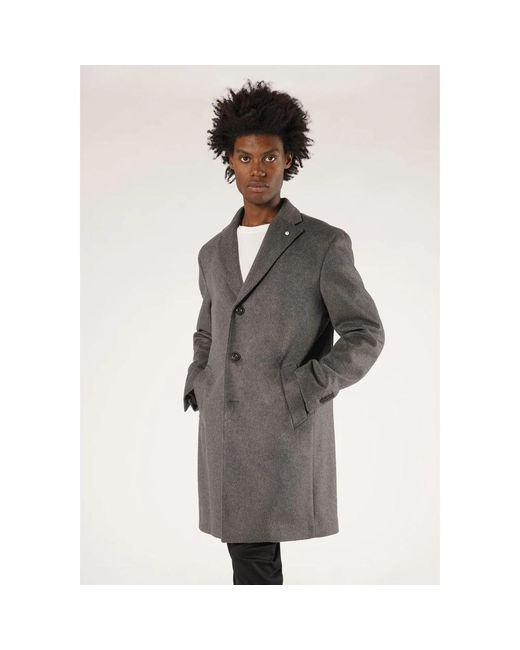 L.b.m. 1911 Gray Single-Breasted Coats for men