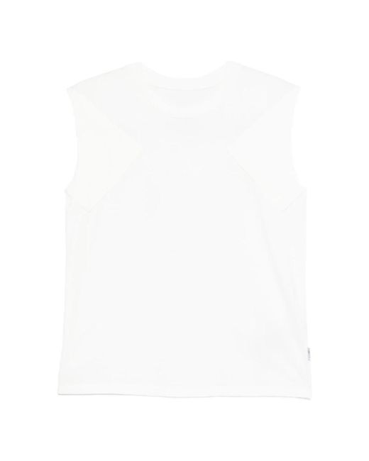MM6 by Maison Margiela White Sleeveless Tops