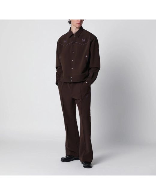 Needles Black Wide Trousers for men