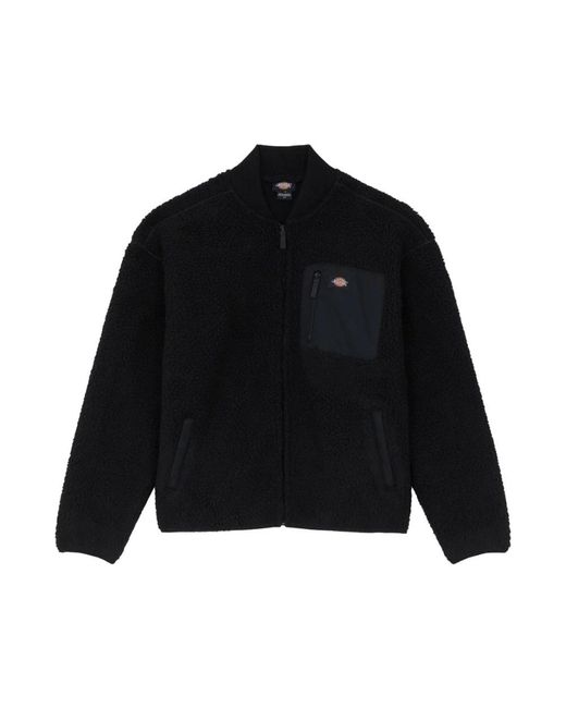 Dickies Hoodies & Sweatvesten ,Zwart ,Polyester Central Sherpa Bomber Jacket in het Black