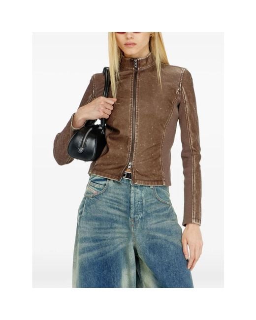 DIESEL Brown Leather Jackets