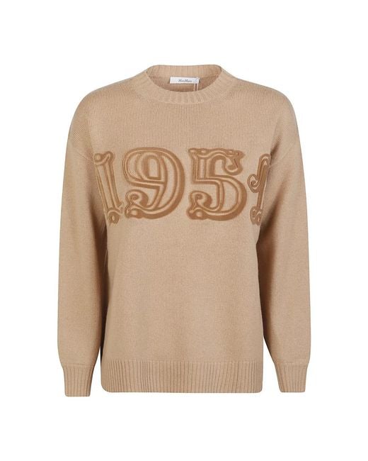 Max Mara Natural Round-Neck Knitwear