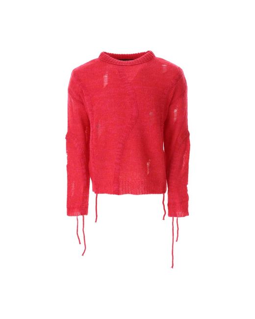 ANDERSSON BELL Red Round-Neck Knitwear for men